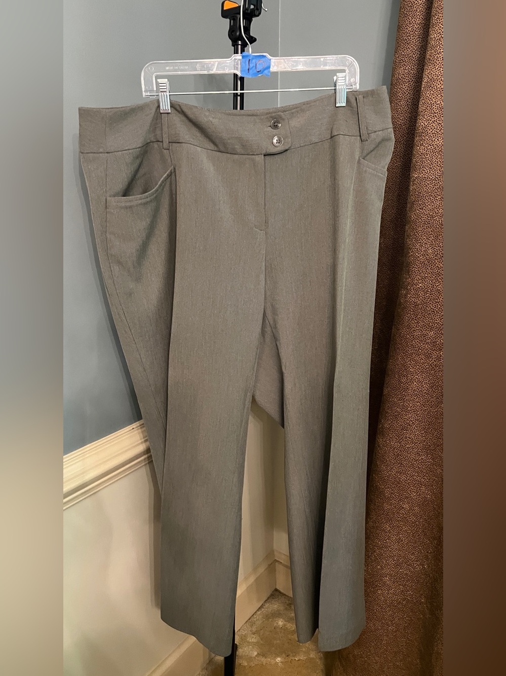 Rafaella Gray Straight-Leg Dress Pants